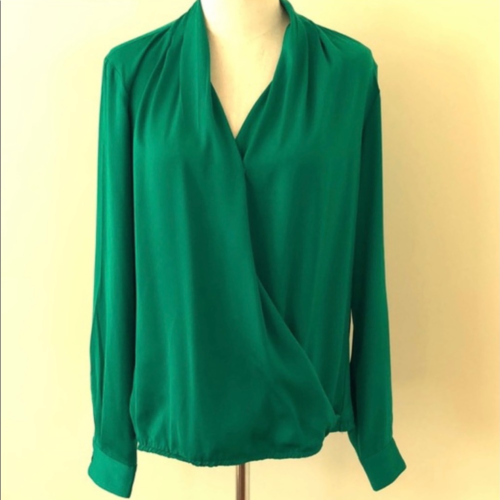 Emerald green banana republic blouse